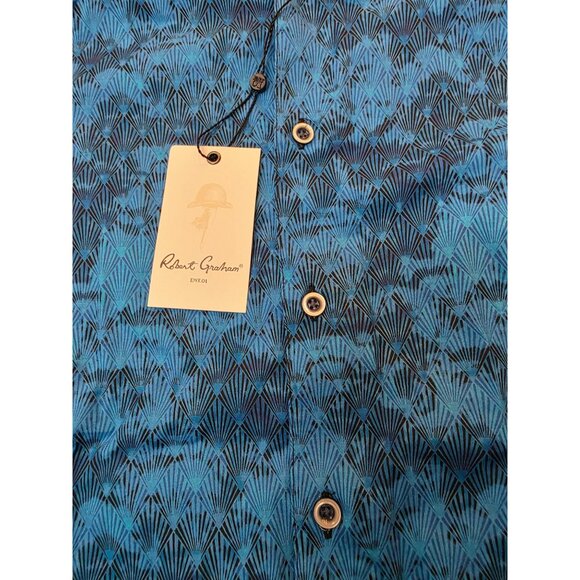Robert Graham NWT Blue Shirt Lewisville Longsleeve Contrast Button Medium - Picture 4 of 5